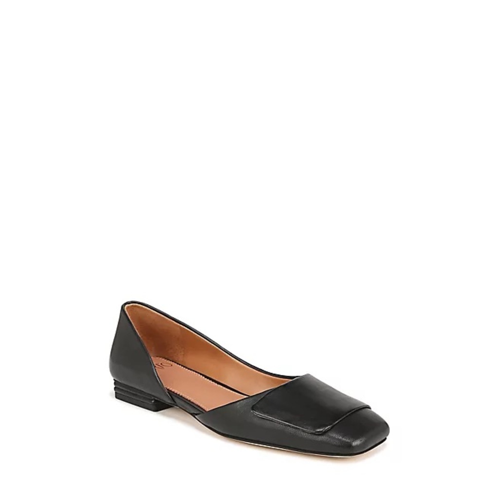 Franco Sarto Elegant Black Tracy Leather Flats Size 7 EUC